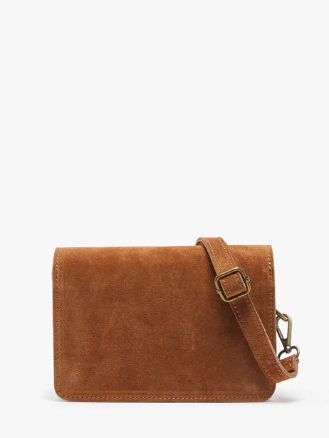 Cross Body Tas Velvet Leder Milano Bruin velvet VE24115 ander zicht 4